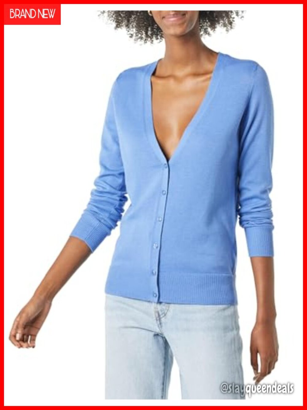 Women's Lightweight Button Front V-Neck Cardigan Sweater Long Sleeve